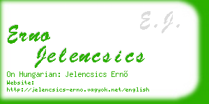 erno jelencsics business card